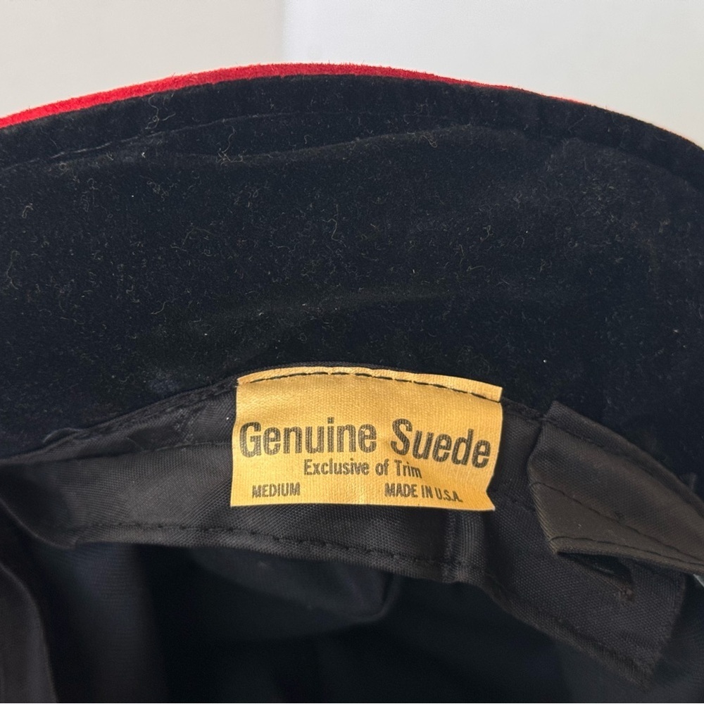 vintage 80s 90s color block leather suede bucket hat - Picture 5 of 8